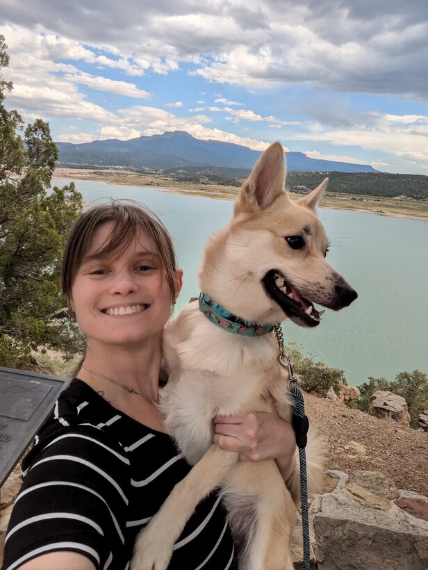 Humphrey and Maxine at Trinidad Lake, Colo., Sept. 9, 2025. Some of the dog shows Humphrey and Maxine compete in are in Colorado.