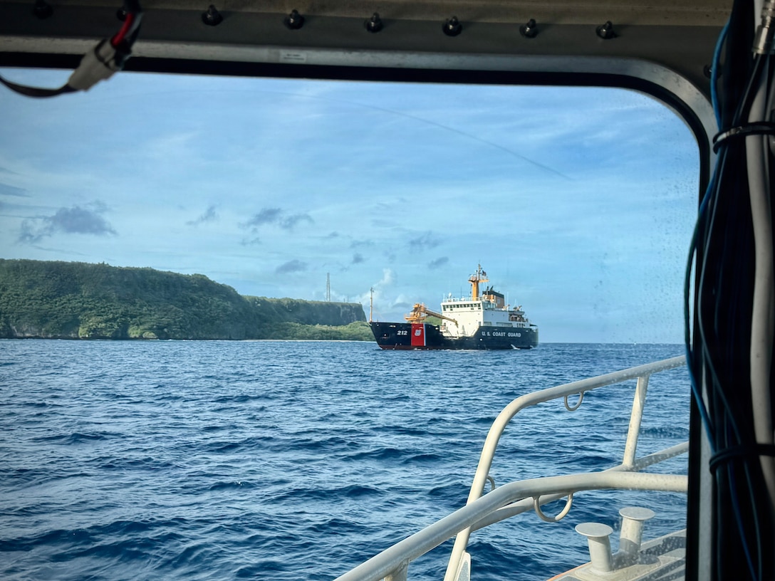 The USCGC Hickory (WLB 212), a 225-foot Juniper-class seagoing buoy tender, arrives in Apra Harbor as it comes to their new homeport in Guam on Jan. 14, 2026, following a more than 13,000-mile transit over 71 days from the U.S. Coast Guard Yard in Baltimore through the Panama Canal. After an extended Major Maintenance Availability at the Yard, part of the In-Service Vessel Sustainment Program that modernizes the entire Juniper-class fleet with hull repairs, system upgrades, and replacement of obsolete equipment, the Hickory is now fully revitalized. (U.S. Coast Guard photo by Chief Warrant Officer Muir)