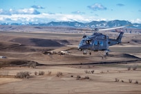 A U.S. Air Force MH-139A Grey Wolf assigned to the 40th Helicopter Squadron conducts its first operational mission at Malmstrom Air Force Base, Montana, Jan. 8, 2026. The mission marks the beginning of the replacement of the Vietnam-era UH-1N Huey and represented a key step in modernizing security for the nation’s land-based nuclear deterrent. (U.S. Air Force photo by Airman 1st Class Teniya Caldwell)