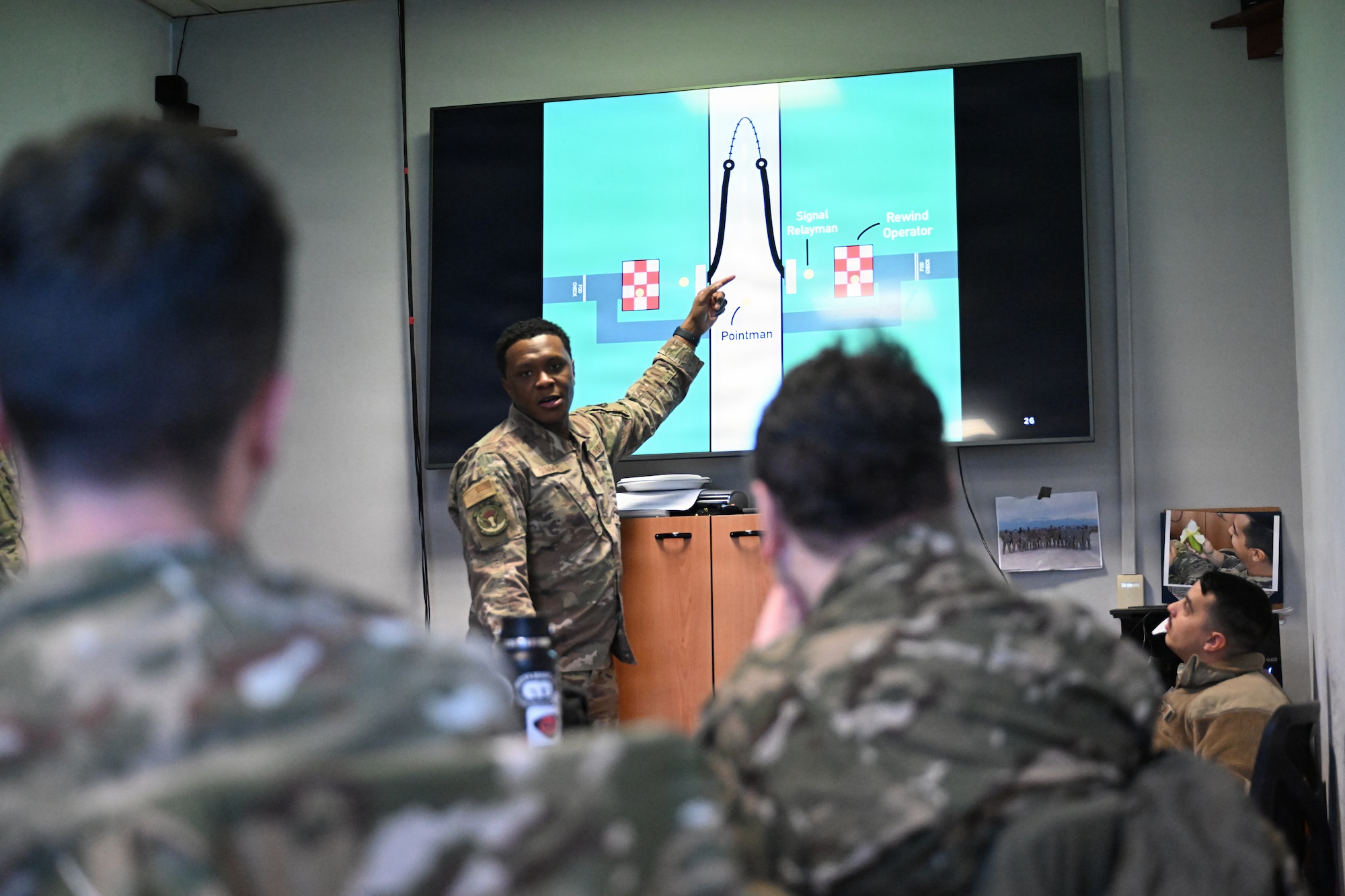 Service member instructs a class.