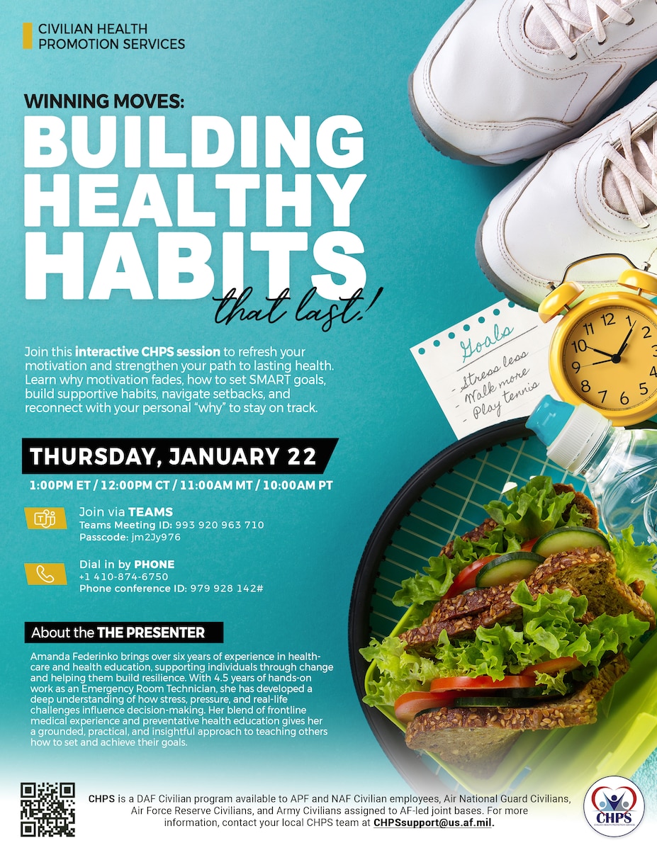 Graphic about a session that will discuss SMART goals, supportive habits and how to navigate setbacks.