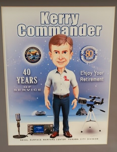 Dr. Kerry Commander's likeness is captured via caricature and presented this drawing during his retirement ceremony, Dec. 30, 2025.