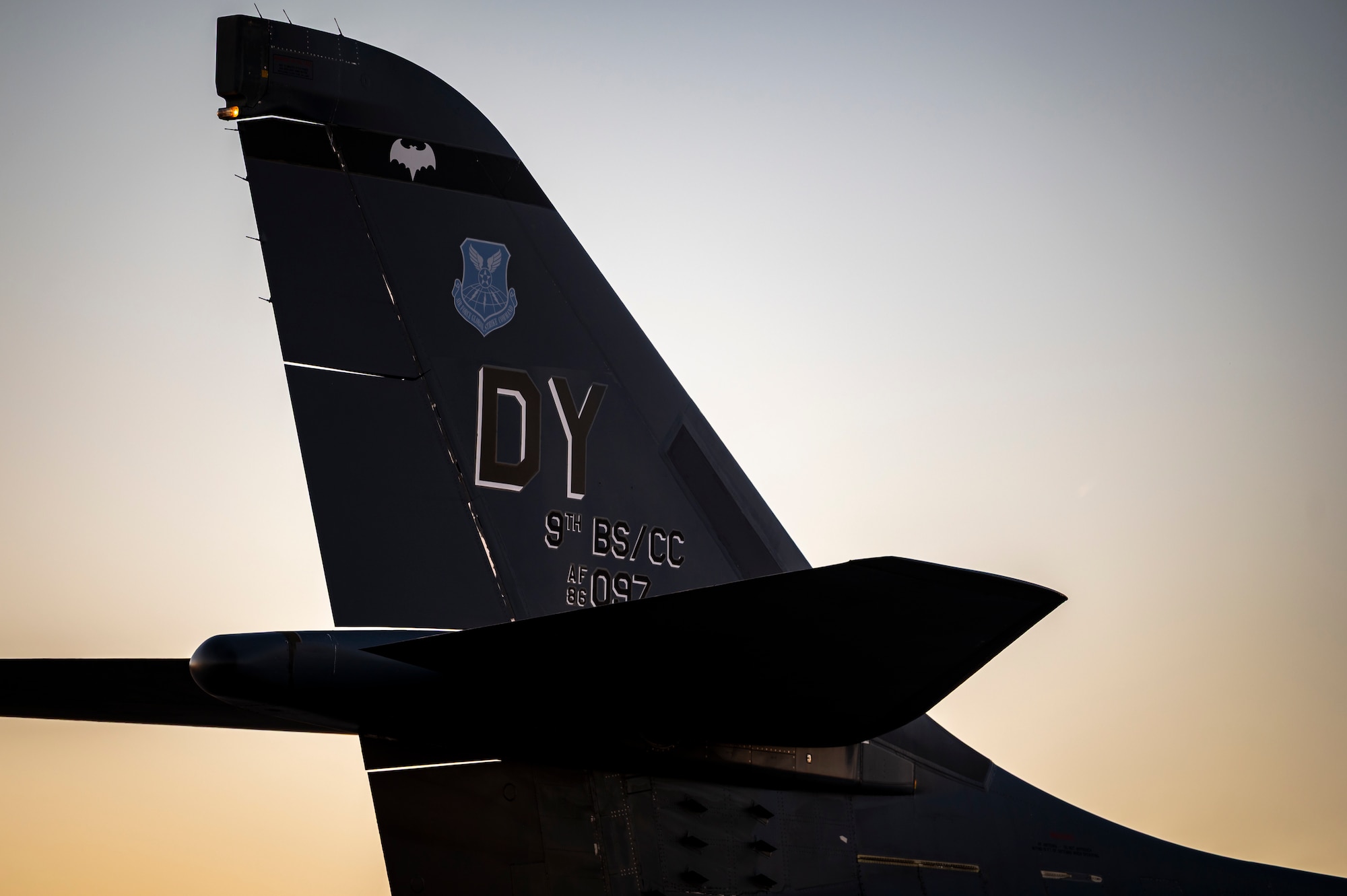 Image of a tail of a B-1B Lancer