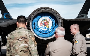 A delegation of local Police Chiefs tours the flightline at the 62nd Aircraft Maintenance Unit