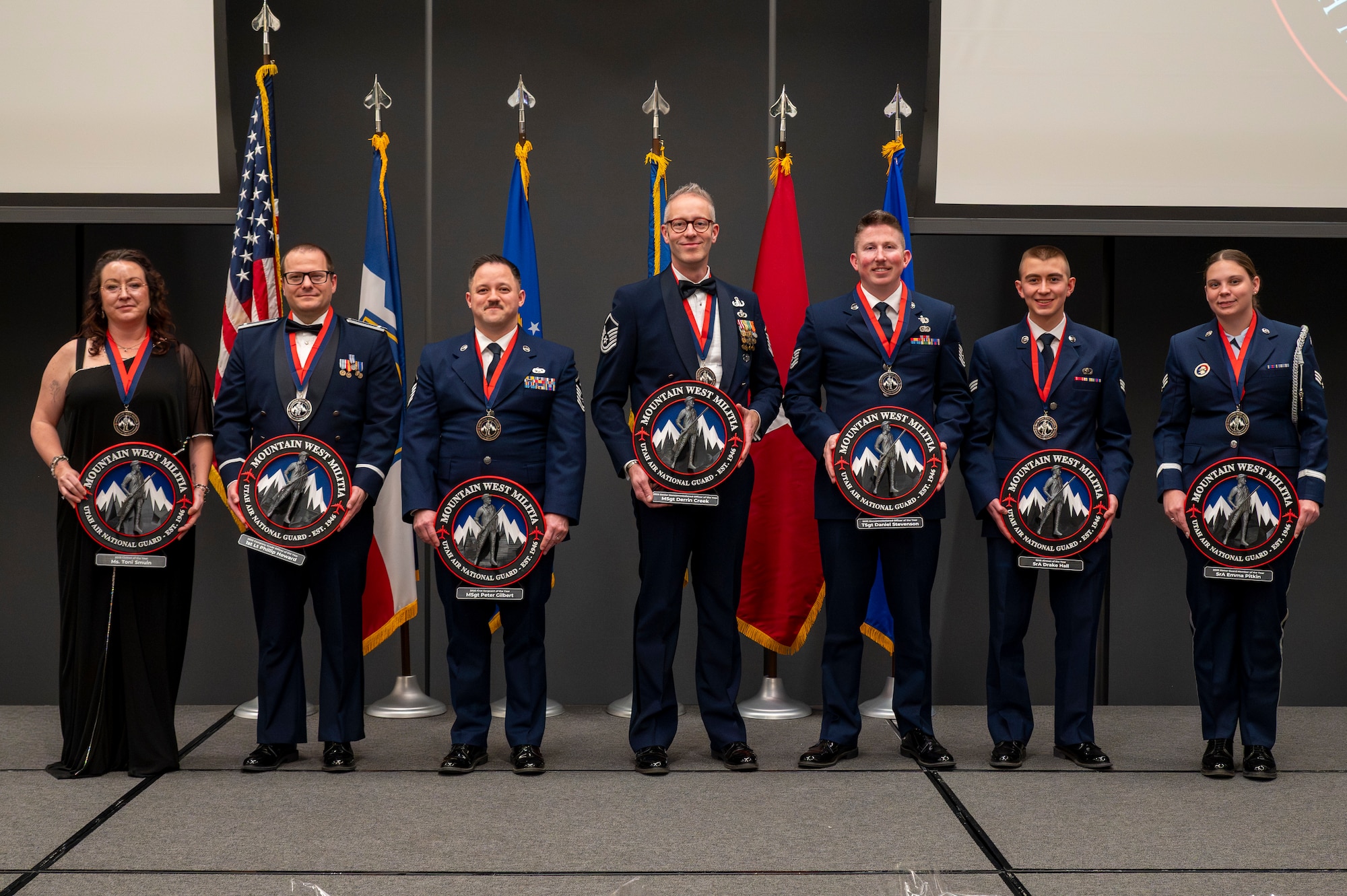 The Utah Air National Guard celebrated its Airmen of the Year during a banquet held in their honor at the Zions Bancorporation’s Midvale Technology Campus on Jan. 10, 2026, in Midvale, Utah. The Utah Air National Guard Airman, NCO, Senior NCO, and First Sergeant winners will compete nationally with the opportunity to compete at the National Guard and Air Force Level to be one of the Air Force's Twelve Outstanding Airman of the Year.