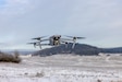 An Unmanned Aircraft System (UAS) is used as a demonstration during an observer, controller, and trainer (OC/T) recertification training exercise in the Hohenfels Training Area (HTA), Germany, Jan. 6, 2026. JMRC's OC/Ts are the Army’s warfighting advisors: their mission is to prepare Soldiers and leaders to accomplish missions for combatant commanders worldwide. The OC/T Recertification ensures proficiency in monitoring unit operations, collecting data and providing timely feedback in the HTA. (U.S. Army photo by Pfc. Danil Pak)