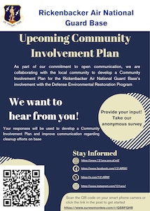 Upcoming Community Involvement Plan flyer.