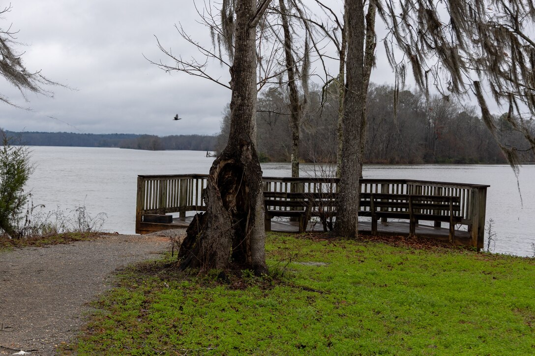 Picture of a pier overlooking a lake.