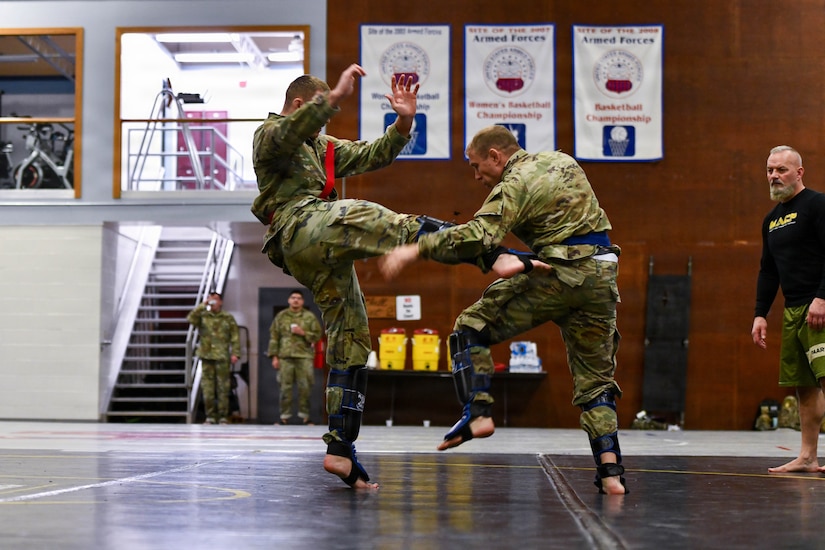 Pennsylvania National Guard Soldiers and Airmen compete at the inaugural Keystone Combatives Tournament at Fort Indiantown Gap, Pa., Jan. 10, 2026. Thirty-nine service members tested their hand-to-hand combat skills in the state’s first modern Army Combatives tournament. (U.S. Army National Guard photo by Staff Sgt. Kelly Boyer)