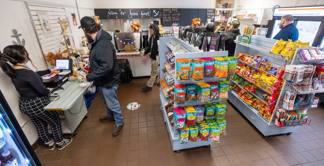 Command employees place their sandwich orders at the new Anchors Aweigh location inside Building 850A at Puget Sound Naval Shipyard & Intermediate Maintenance Facility in Bremerton Washington, Nov. 13, 2025. The Kitsap County-based company opened two locations at PSNS & IMF late last year. (U.S. Navy photos by Wendy Hallmark)