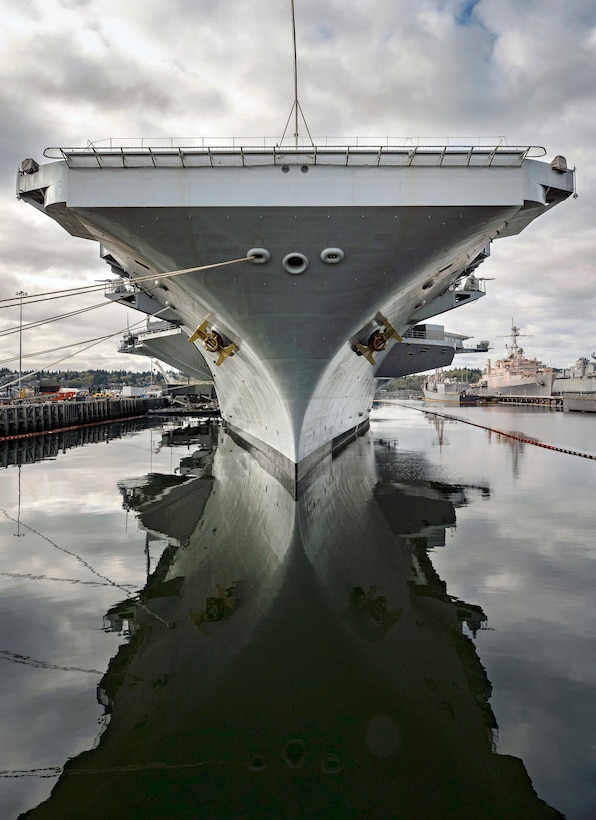 USS Nimitz (CVN 68) Project Team members completed a Carrier Incremental Availability two days early, April 13, 2020, at Puget Sound Naval Shipyard & Intermediate Maintenance Facility in Bremerton, Washington. Now, five years later, Nimitz is nearing the end of its long service to the Navy and the nation. (U.S. Navy photo by Scott Hansen)