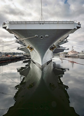 USS Nimitz (CVN 68) Project Team members completed a Carrier Incremental Availability two days early, April 13, 2020, at Puget Sound Naval Shipyard & Intermediate Maintenance Facility in Bremerton, Washington. Now, five years later, Nimitz is nearing the end of its long service to the Navy and the nation. (U.S. Navy photo by Scott Hansen)