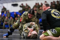 Pennsylvania National Guard Soldiers and Airmen compete at the inaugural Keystone Combatives Tournament at Fort Indiantown Gap, Pa., Jan. 10, 2026. Thirty-nine service members tested their hand-to-hand combat skills in the state’s first modern Army Combatives tournament. (U.S. Army National Guard photo by Staff Sgt. Kelly Boyer)