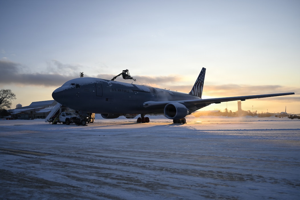 KC-46 being de-iced