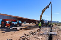 The U.S. Army Corps of Engineers contractors install border panels at the east end of the BMGR-1 project site near Yuma, Arizona, Jan 14. USACE is replacing permanent border barriers along the southern border of the U.S. at the direction of the U.S. Army by the Secretary of War, in response to the presidential national emergency declaration dated Jan. 20, 2025, authorizing the use of Section 2803 of Title 10, U.S. Code. (No one in this image crossed the international border)