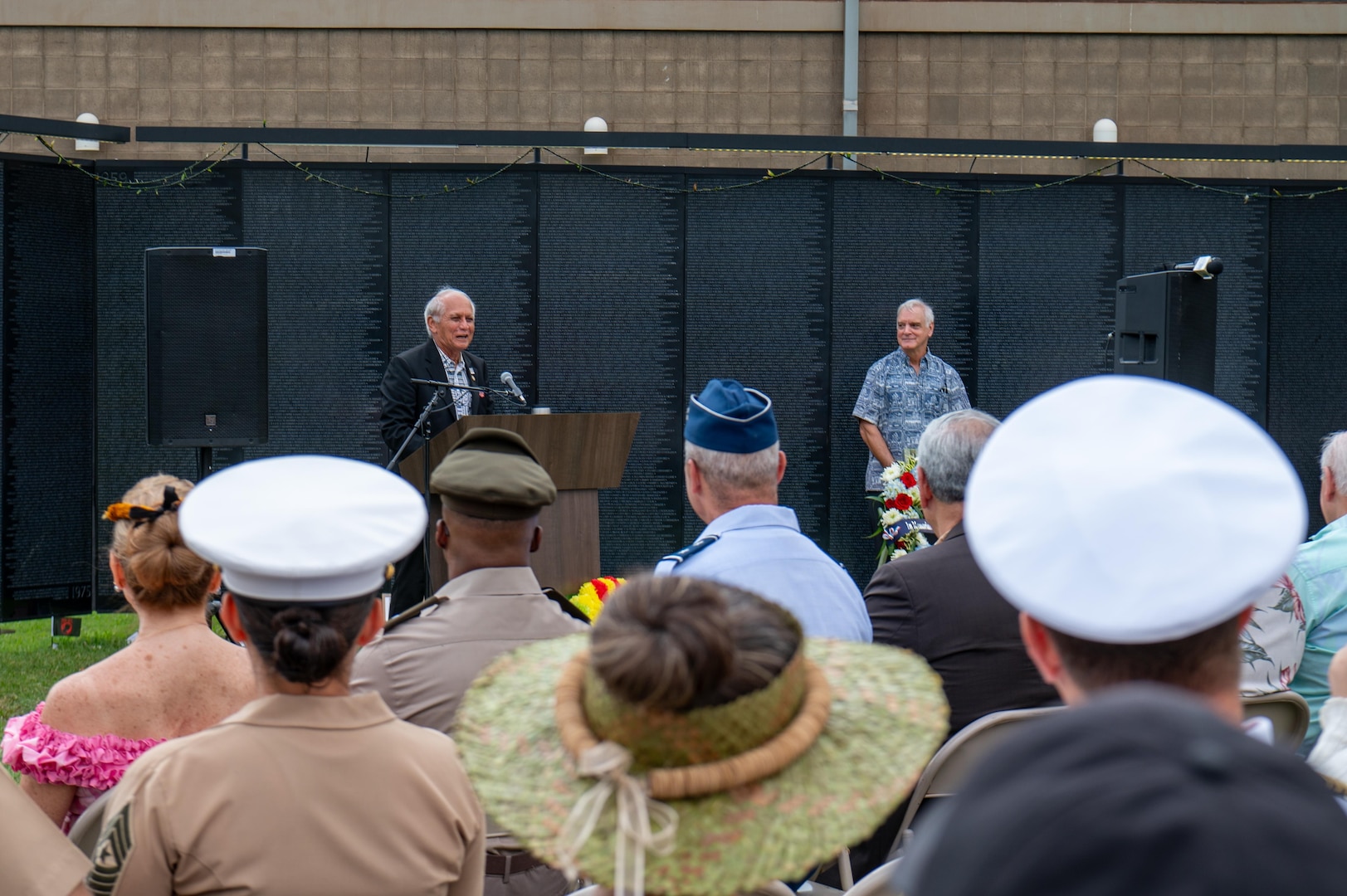 Hawaii State Senator Mike Gabbard gives remarks on The Wall That Heals exhibit at the University of Hawaiʻi – West Oʻahu, Jan. 14.