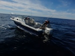 Coast Guard members interdict nine suspected aliens approximately 19 miles west of Black’s Beach, Saturday morning.