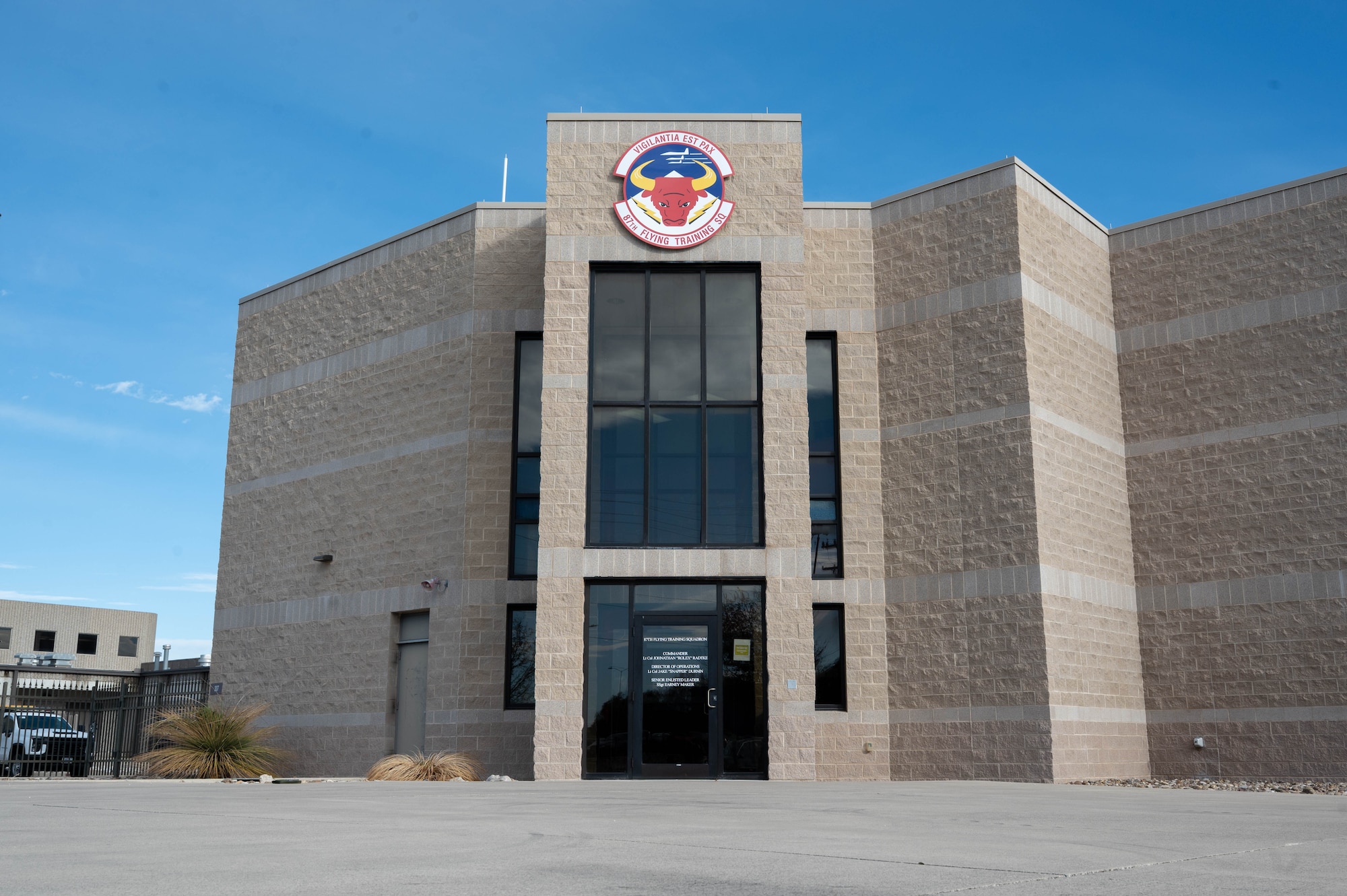 The new 87th Flying Training Squadron building is pictured.