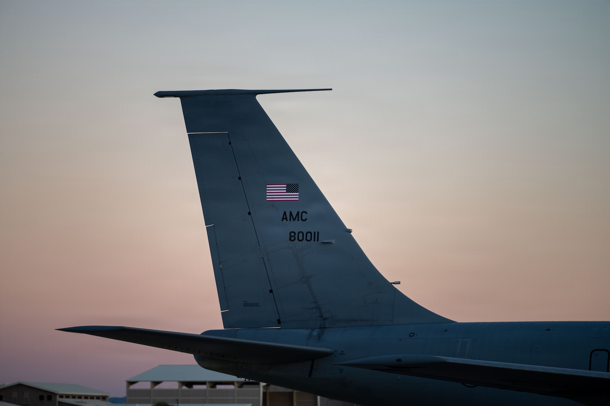 KC-135R/T Stratotanker “Ethel” sits parked Dec. 19, 2025, at Davis-Monthan Air Force Base, Arizona, Dec. 21, 2025, after completing her final flight. Ethel, tail number 80011, was flown from McConnell Air Force Base, Kansas, to DM AFB for retirement after more than six decades of operational service. (U.S. Air Force photo by Senior Airman Paula Arce)