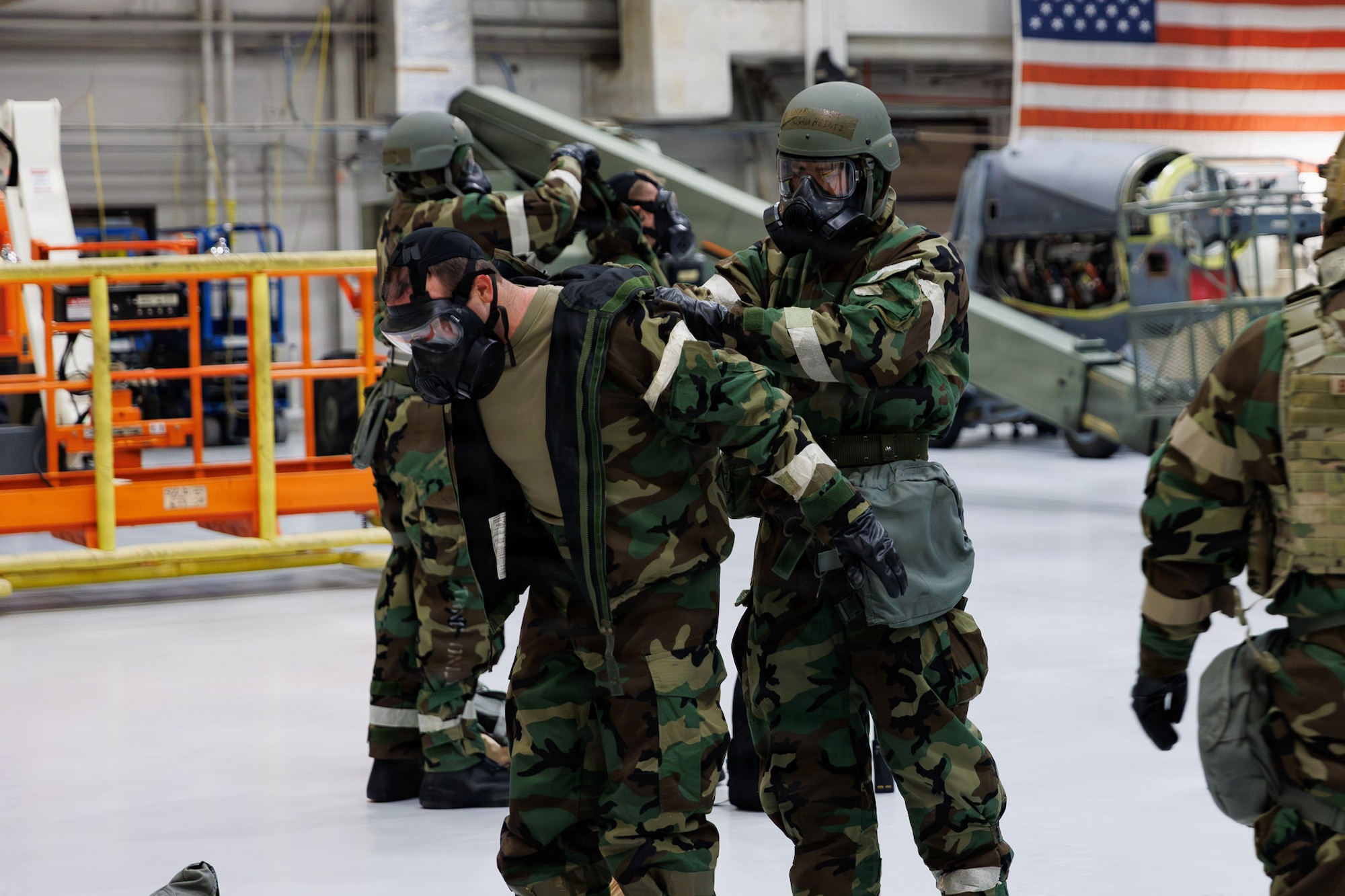 airmen in combat readiness inspection