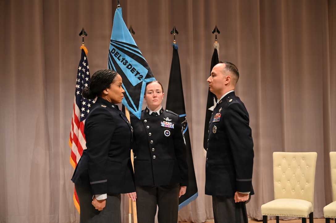 U.S. Space Force Lt. Col. Johann Pambianchi assumes command of Space Delta 13 Detachment 2 during a ceremony at Texas A&M University in College Station, Texas, Jan. 20, 2026. The ceremony coincided with the launch of the Space Training and Readiness Command–led Captain’s Leadership Course, the service’s primary level education program for captains.
