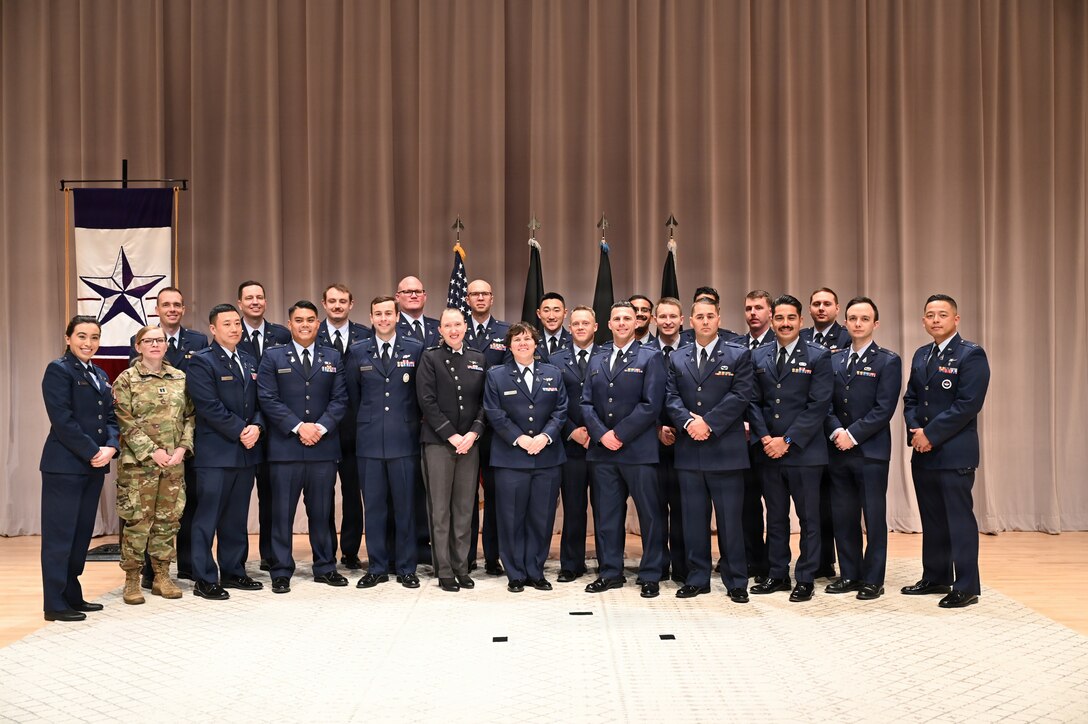 U.S. Space Force Guardians attend the kickoff ceremony for the Captain’s Leadership Course, a four-week resident professional military education program led by Space Training and Readiness Command’s Delta 13 Detachment 2 in partnership with Texas A&M University in College Station, Texas, Jan. 20, 2026. The professional military education course is conducted in partnership with Texas A&M’s Bush School of Government and Public Service and is designed specifically for the space domain.