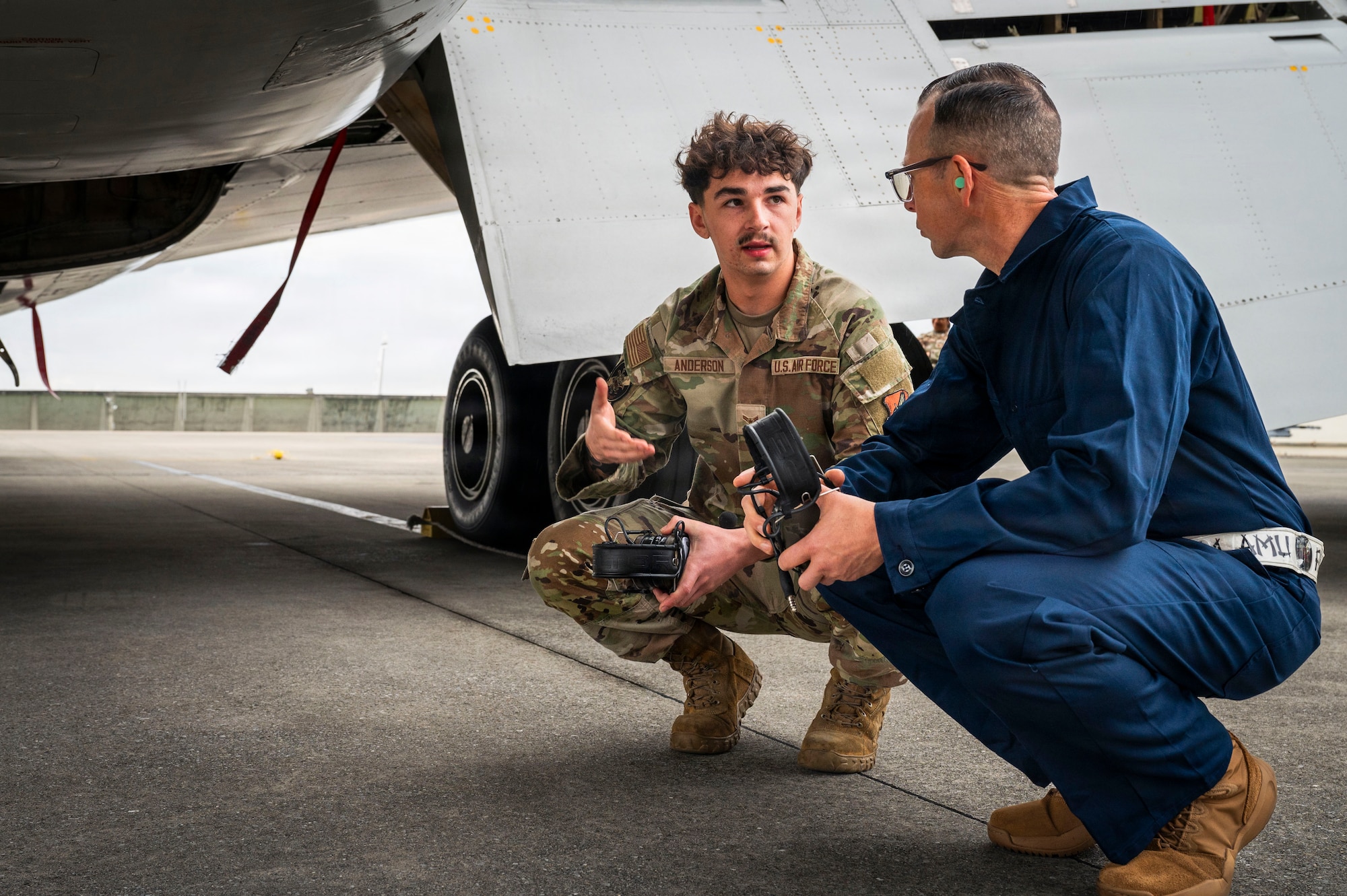 Airmen from the 961st AMS showcased the capabilities of the E-3 Sentry Airborne Warning and Control System to Campbell as part of his tour of the 18th Wing. (U.S. Air Force photo by Senior Airman James Johnson)