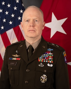 Major General (Promotable) Kevin Leahy is the Acting Deputy Commander, U.S. Central Command (USCENTCOM) and is the designated future Commander of U.S. Army Central. He most recently served as Commander, Combined Joint Task Force – Operation Inherent Resolve, Iraq from August 2024-July 2025
A native of Oakland, New Jersey, MG Leahy began his military career in the Army Reserve in December 1989. While at the University of Scranton, Scranton, Pennsylvania, he joined the Reserve Officer Training Corps and later commissioned as a Military Police Officer in May 1993.