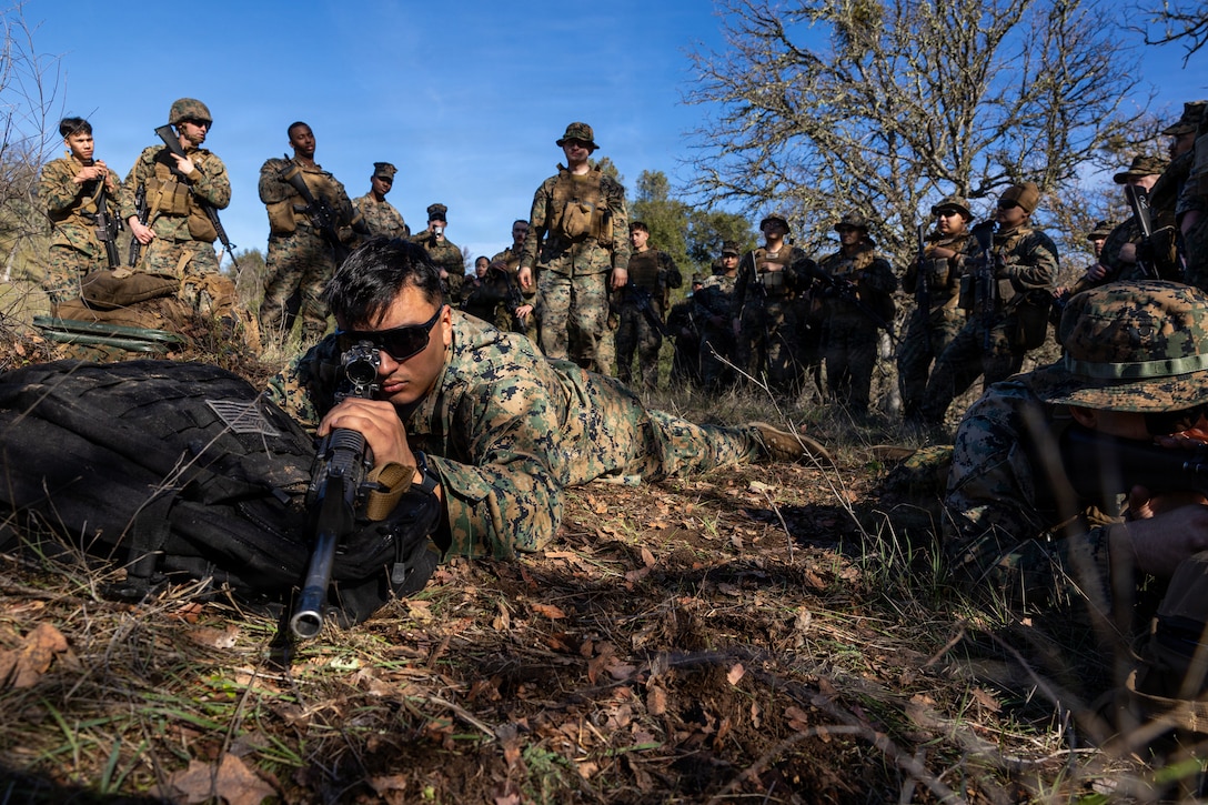 U.S. Marines conduct an entrenchment class during a Cold Weather Field Exercise at Fort Hunter-Liggett, Calif. on Jan. 10th, 2026. The Marines are a part of Combat Logistics Battalion 23, 4th Marine Logistics Group. CLB-23 conducted a hike to transfer from one training area to another, designed to enhance and test readiness and lethality in the Marine Corps Reserve. (U.S Marine Corps photo by Sgt. Eduardo Delatorre)