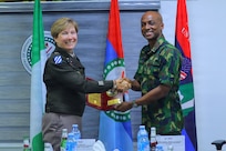 For 20 years, the Walter Reed Army Institute of Research-Africa (WRAIR-Africa) has partnered with the Nigerian Ministry of Defence Health Implementation Programme (NMODHIP) to provide HIV prevention, care, and treatment services to troops, their families, and wider communities in Nigeria. Following the celebration, MRDC and WRAIR leadership visited the U.S. Embassy in Abuja  and several of WRAIR-Africa’s collaborators and laboratories in Nigeria. The work being done in partnership between WRAIR and its regional stakeholders is an essential part of our combined successes in the fight against HIV/AIDS and other infectious diseases, ensuring the health and safety of service members and Nigerians. This photo was taken at the Ministry of Defence Health Implementation Programme by Paul Ashibel.