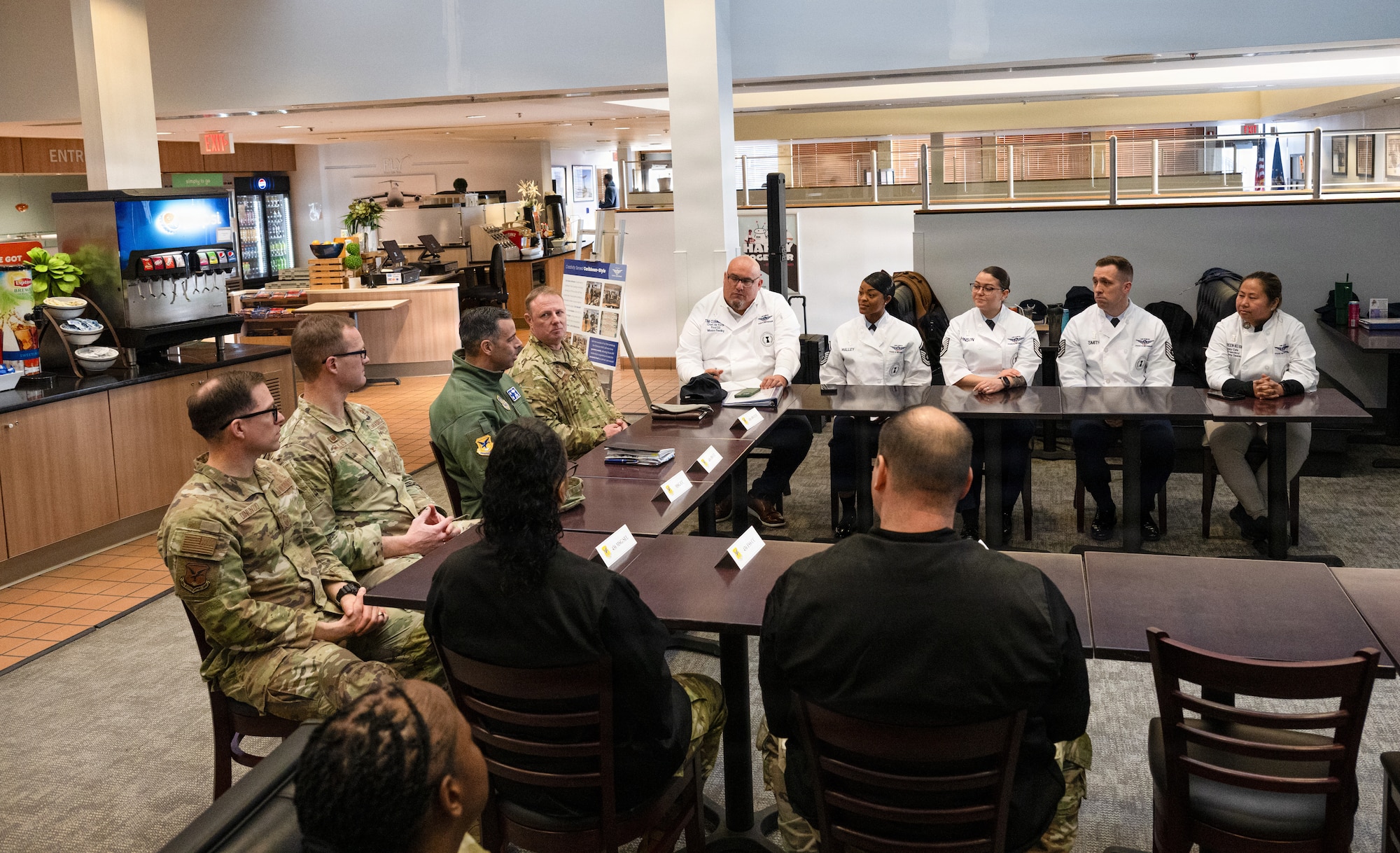 436th Airlift Wing leadership and Hennessy Food Services award critics sit during an inspection on Dover Air Force Base, Delaware, Jan. 22, 2026.