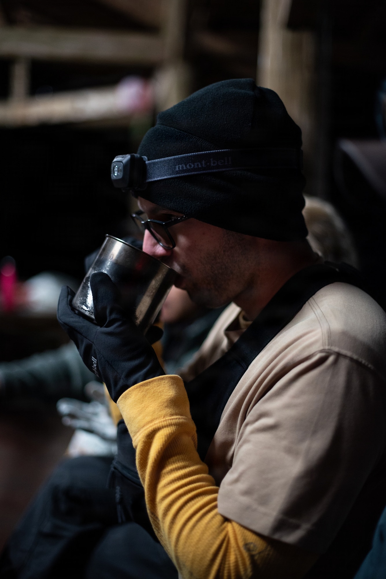 U.S. Air Force Senior Airman William Tabone, 320th Special Tactics Squadron decentralized material support journeyman, warms up with tea after a day of hiking during Team Kadena’s Misogi on the Kumano Kodo trail in Wakayama Prefecture, Japan, Dec. 4–9, 2025