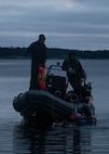 U.S. Navy explosive ordnance disposal technicians from EODMU 8 and a Finnish Navy sailor conduct joint ordnance disposal operations in Upinniemi, Finland, as part of exercise Freezing Winds 25, Nov. 25, 2025.
