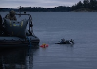 U.S. Navy explosive ordnance disposal technicians from EODMU 8 conduct ordnance disposal operations in Upinniemi, Finland, as part of exercise Freezing Winds 25 on Nov. 25, 2025.
