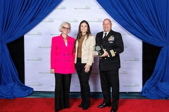 (Courtesy Asset) From right to left, Commander Carlton Bennett III and Mrs. Chelsea Mull, representing Naval Health Clinic Cherry Point, accept The Leapfrog Group’s award for Top Ambulatory Surgery Center from Mrs. Leah Binder, President and CEO of The Leapfrog Group, left, during a ceremony held Monday, December 15, 2025.  

The recognition, according to a press announcement by the Leapfrog Group published December 15, 2025, “honors top hospitals and ASCs that demonstrate the highest performance in the nation on quality and patient safety, including ethical billing and informed patient consent procedures, lower infection rates, prevention of medication errors and surgical safety.”