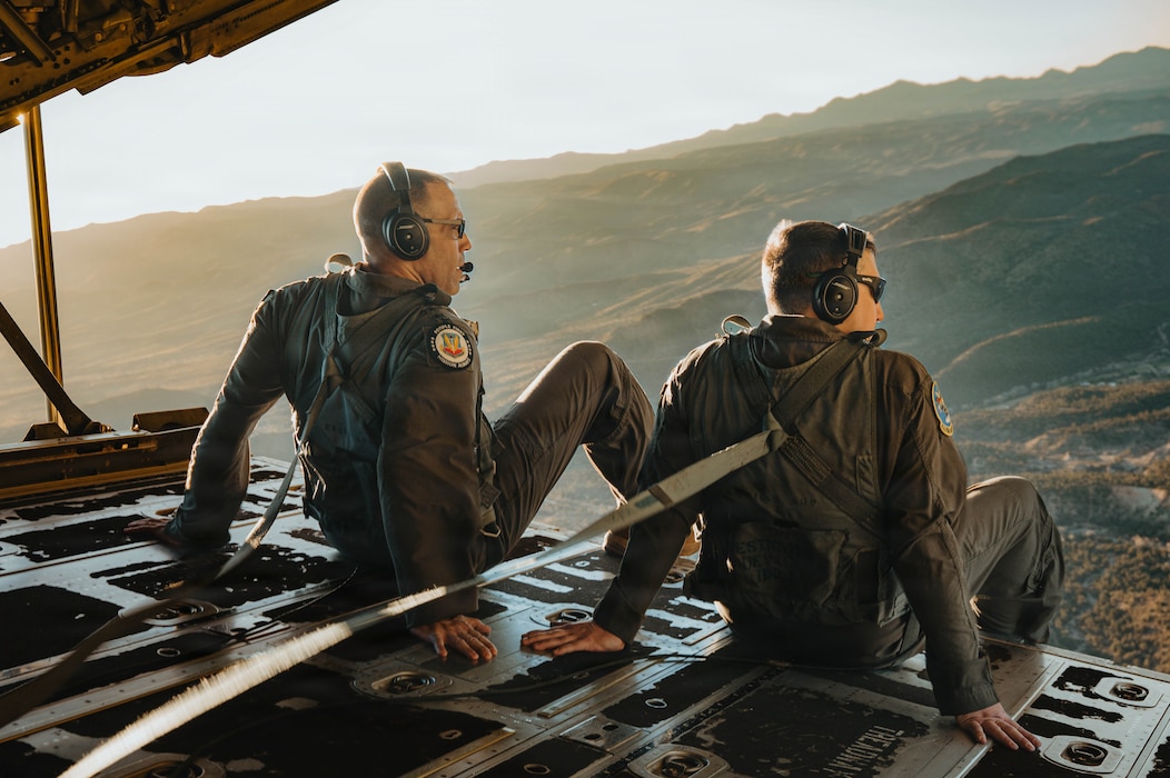Airmen sitting on ramp