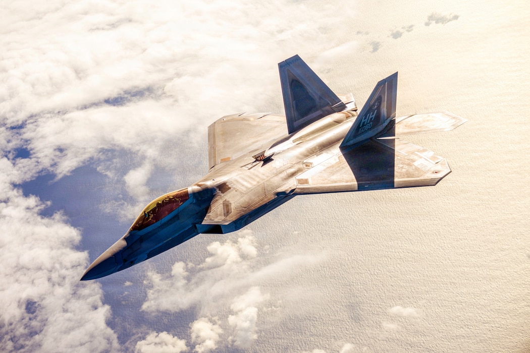 F-22 flying