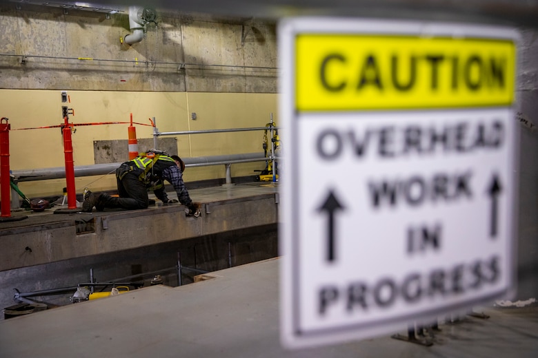 The U.S. Army Corps of Engineers, Omaha District, oversees progress on the butterfly valve rehabilitation project, Dec. 10, 2025, at the Fort Peck Dam in Montana.