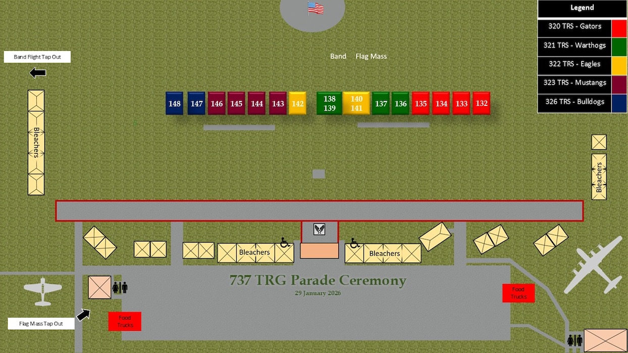 Flights 132-48 BMT Graduation Parade Line Up Graphic