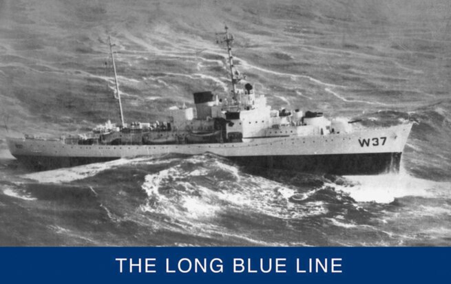 A Coast Guard cutter encounters heavy seas while steaming to its Pacific Ocean Station duty. (U.S. Coast Guard)