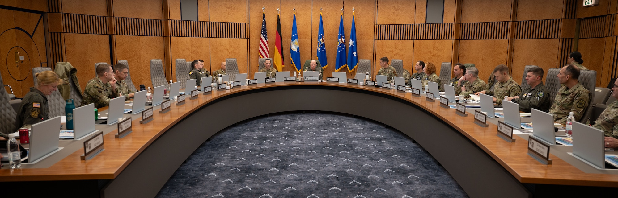 U.S. Air Force Lt. Gen. Jason T. Hinds (center), U.S. Air Forces in Europe – Air Forces Africa commander, hosts wing senior leaders from around the command during the USAFE-AFAFRICA 2026 Wing Leadership Conference