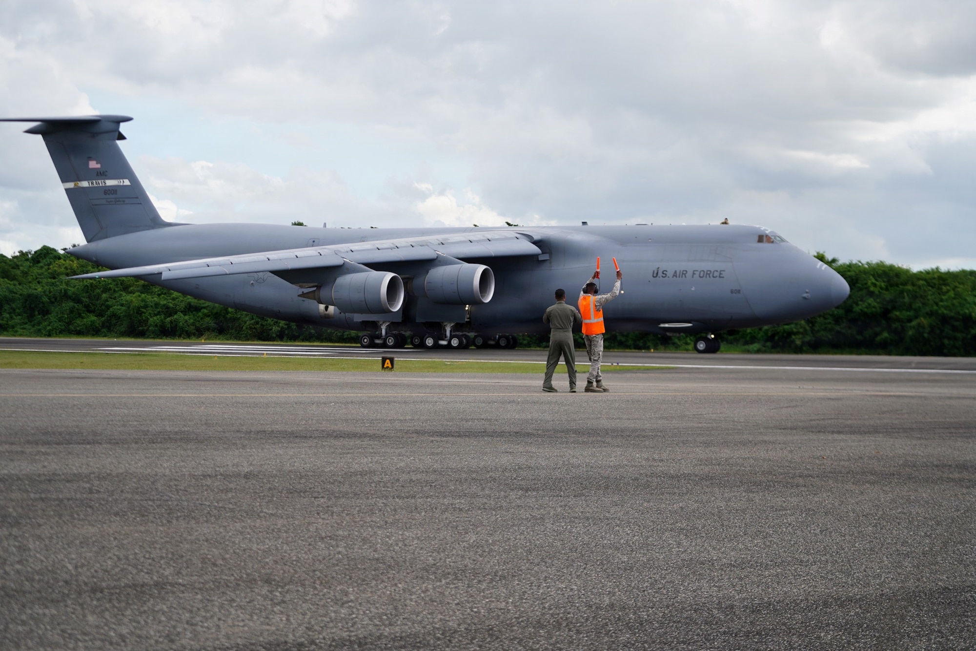 A Boeing KC-46 Pegasus sits on the flightline.
