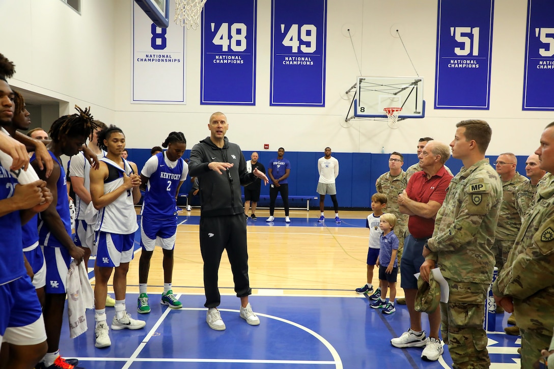 The twenty three Soldiers were there to have a reenlistment ceremony on the practice floor.
