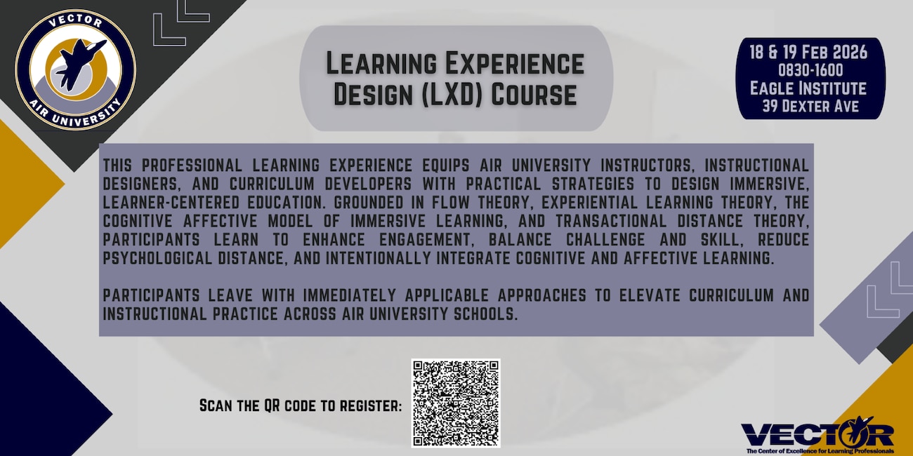 Learning Experience Design (LXD) Course, VECTOR, teaching and learning