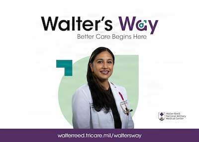 This Walter's Way branded graphic was created to inform beneficiaries of a new way of accessing primary care at Walter Reed National Military Medical Center focused on maintaining a medically ready force and a ready medical force while keeping patients' needs and expectations at the forefront of daily operations.