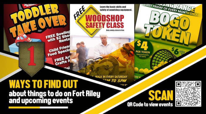 Ways to find out about things to do on Fort Riley and upcoming events

Scan the QR code or click the link below to view events
