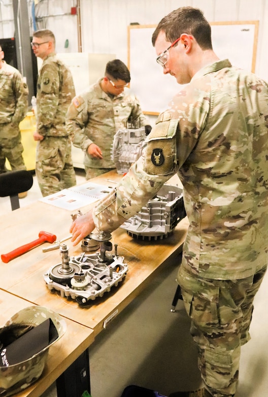 Soldiers completing 91J training at Fort McCoy complete small diesel engine training event