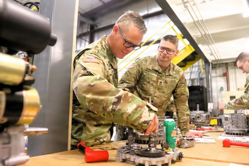 Soldiers completing 91J training at Fort McCoy complete small diesel engine training event