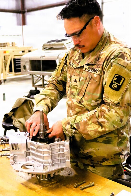 Soldiers completing 91J training at Fort McCoy complete small diesel engine training event