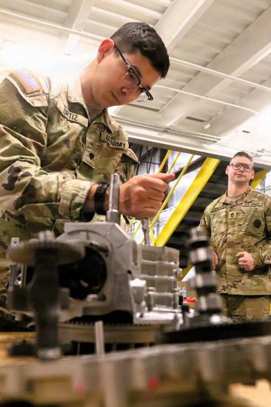 Soldiers completing 91J training at Fort McCoy complete small diesel engine training event